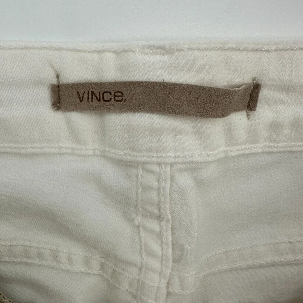 Vince Jeans Women's 27 White Denim Slim Low Rise Ankle Zip Skinny Leg DV117-2241